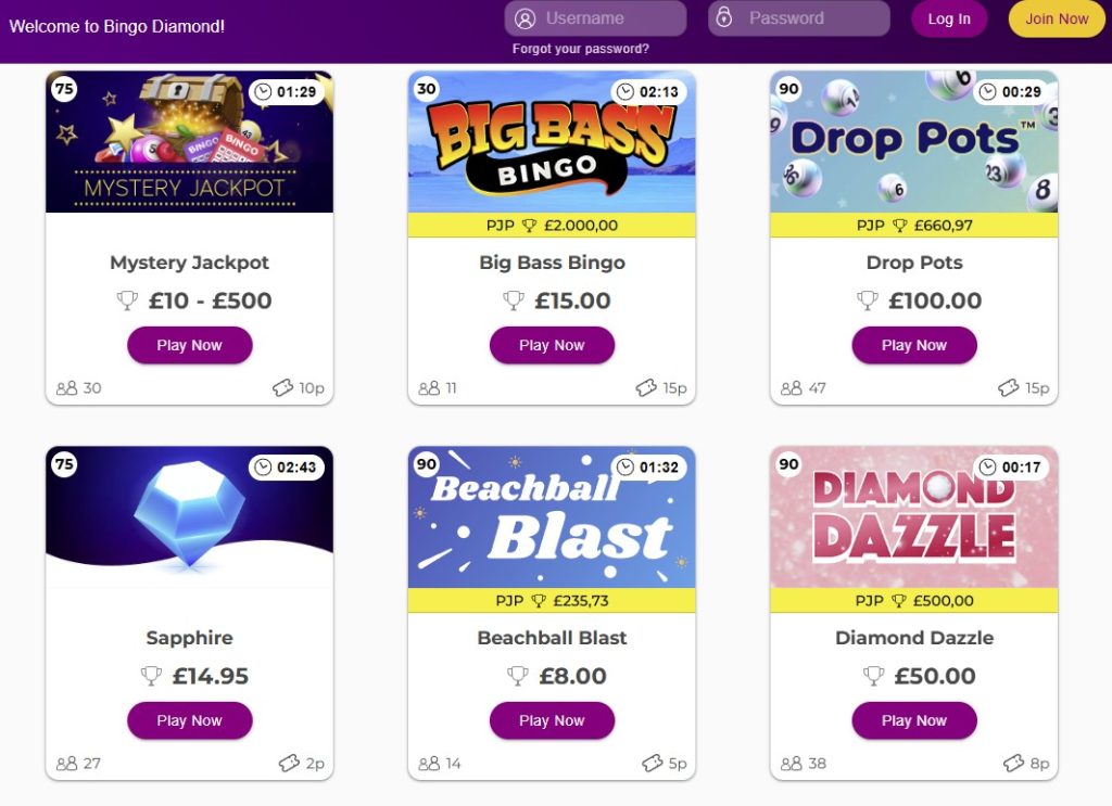 Bingo Diamond - Top rated Bingo Sites UK