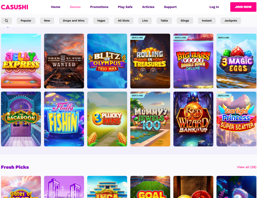 Casushi Casino - Top Slots Casino in the UK