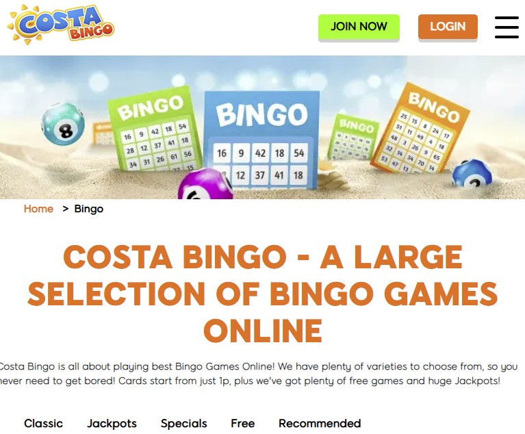 Costa bingo - Most trusted and rated sites UK bingo