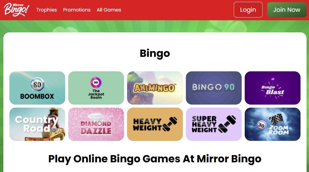 Mirror Bingo uk - Most popular Online Bingo Sites