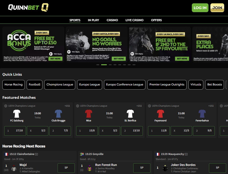 Top UK Bookmakers - Quinnbet
