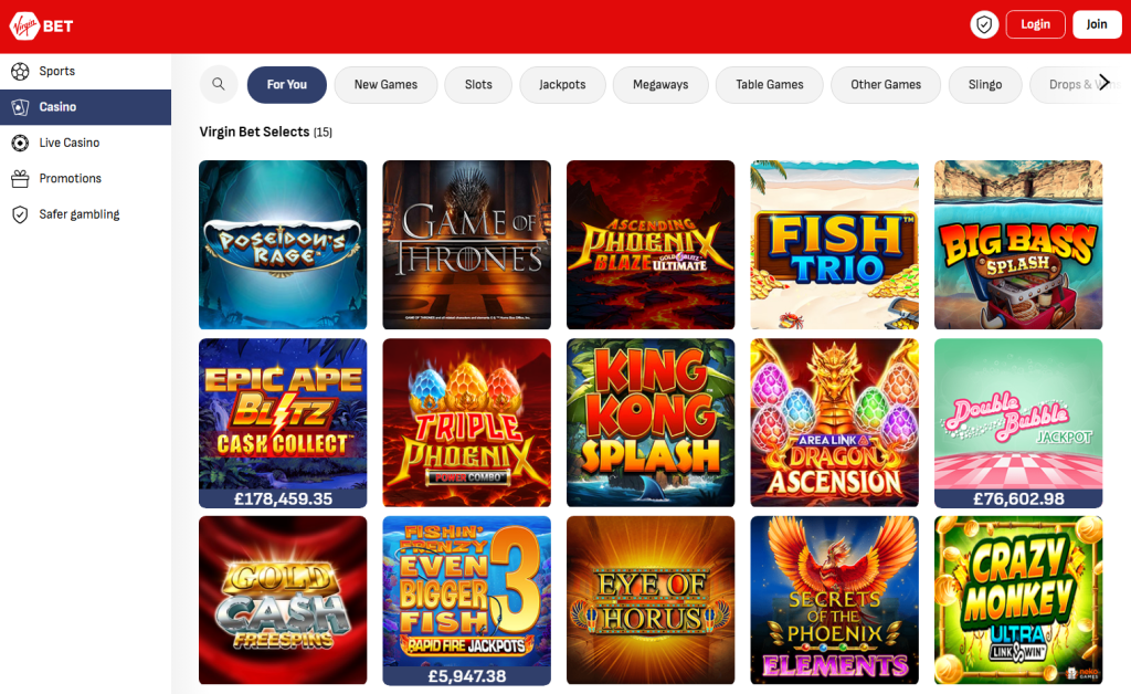 Virgin Casino - Top UK Casino Sites